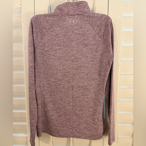 Under Armour Heathered Purple Half-Zip Long-Sleeve Heat Gear Top. Like New! - Picture 4 of 6